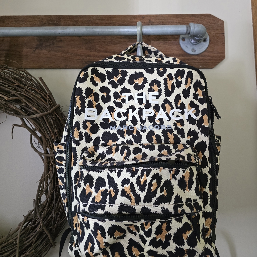 Marc Jacobs Leopard Print Backpack - Black, Brown, White